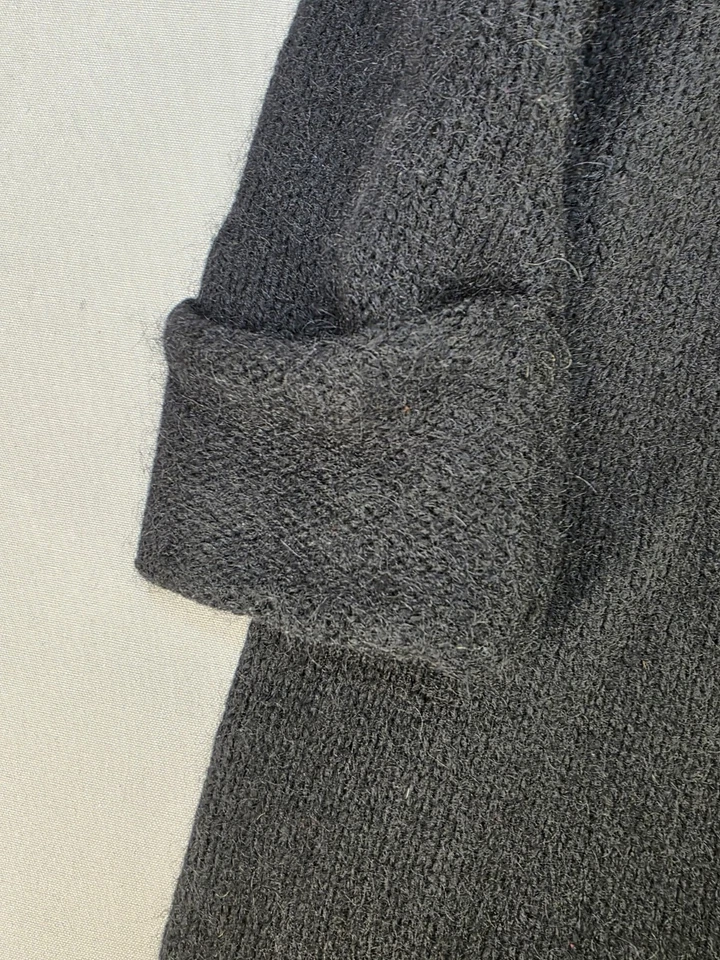 Cárdigan abierto Soft Surroundings Telluride lana mohair negro suéter plumero XL Foto 2 de 4