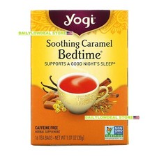 Yogi Soothing Caramel Bedtime Caffeine Free 16 Tea Bags Good Night Sleep
