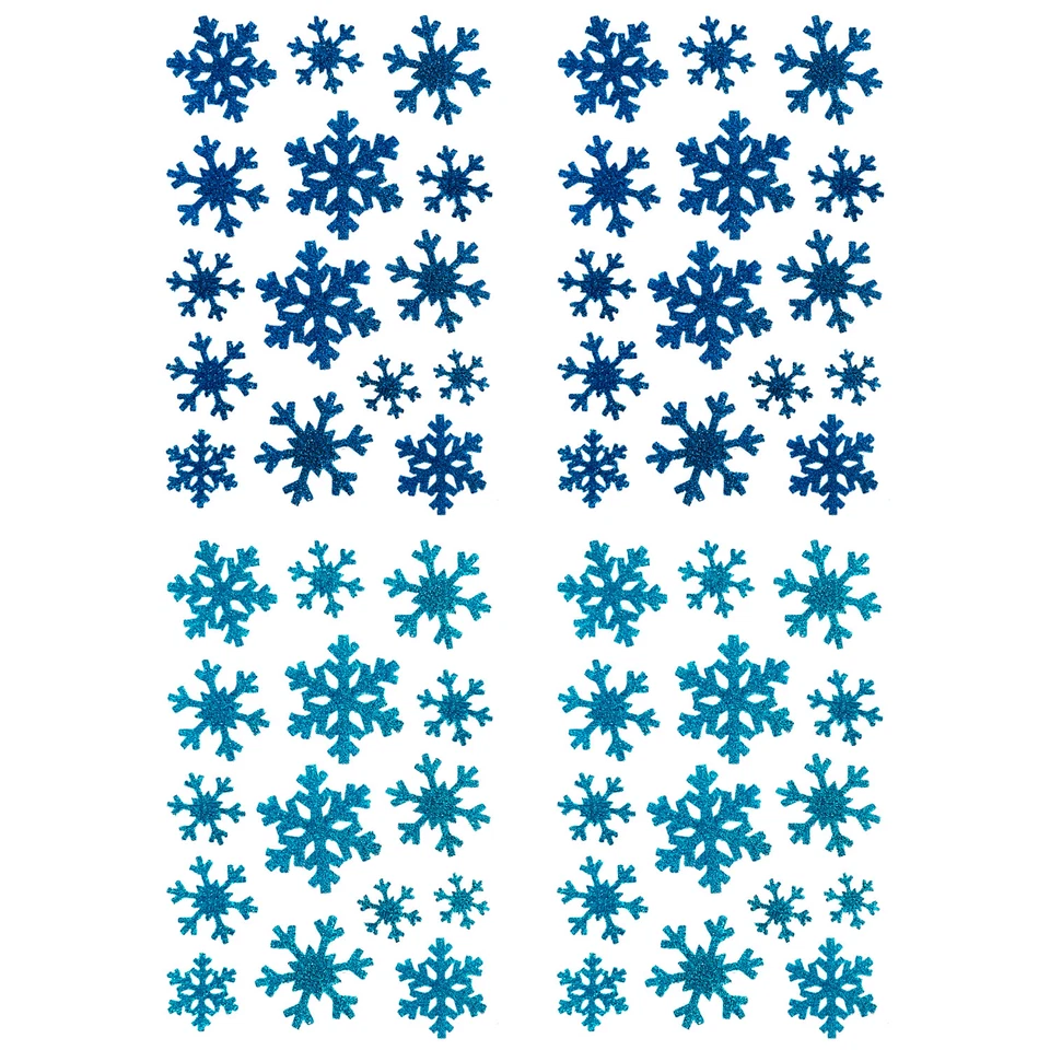 OBLIQUE UNIQUE 30 Schneeflocken Sticker Glitzer Aufkleber Weihnachten Deko Geschenke - wählbar