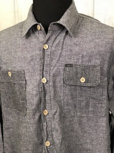 PARISH-NATION-Men-039-s-2XL-Charcoal-Grey-Long-Sleeve-Button-Front-Shirt