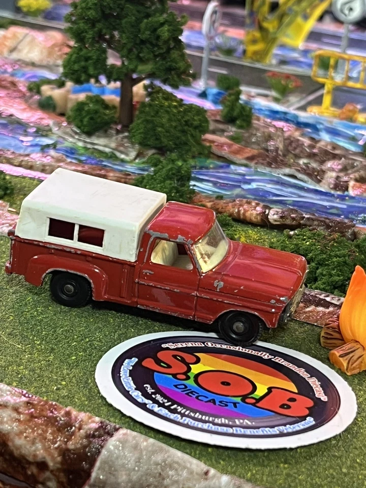 Lesney Matchbox 1960s Ford Pickup Truck Camper No 6 Red Diecast USED EX Cond - Image 4 of 4