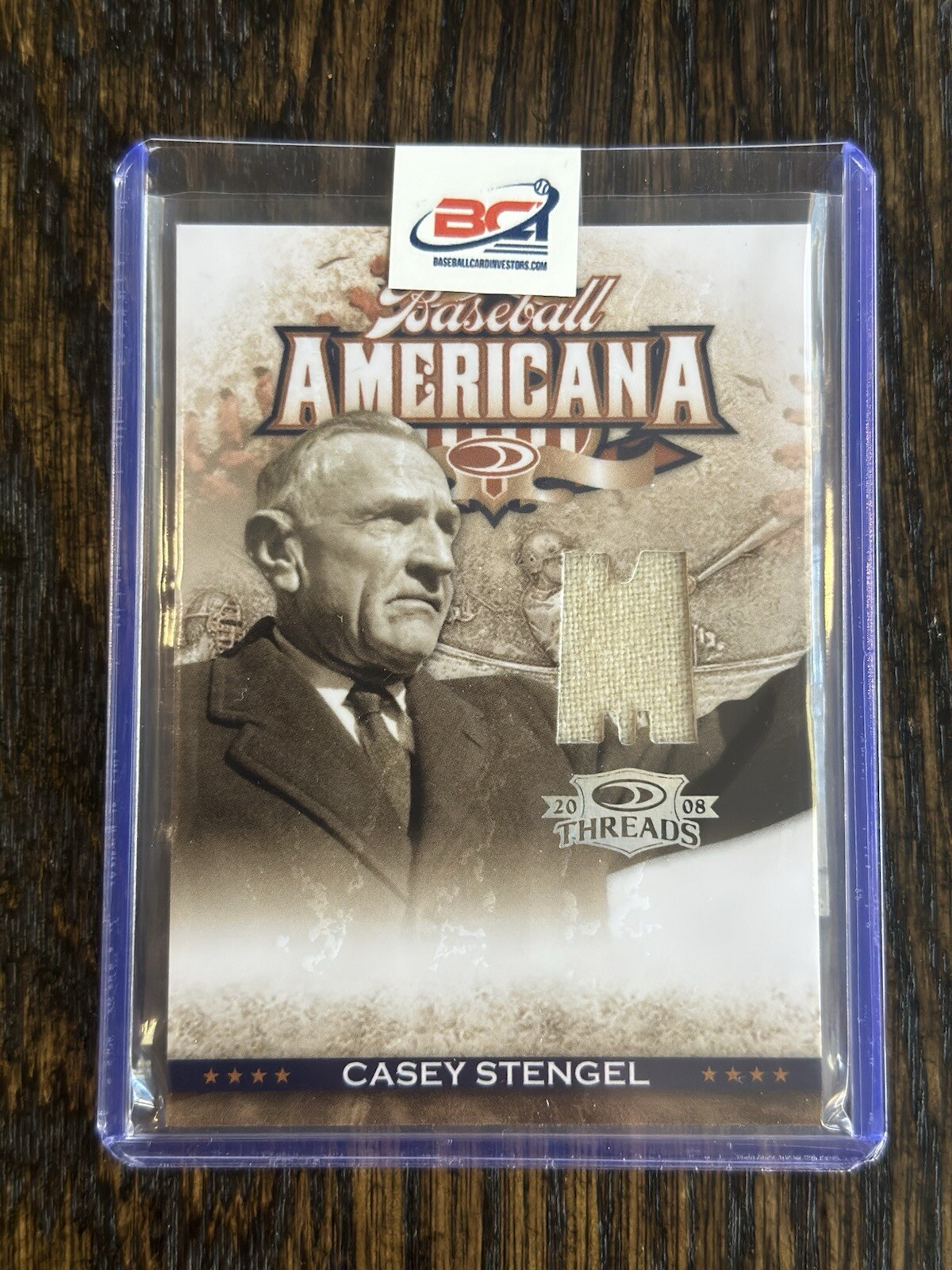 2008 Donruss Threads Baseball Americana Casey Stengel GU Jersey HOF /250