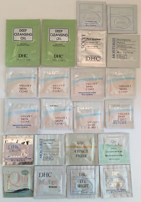 20 DHC Japanese Beauty Samples Packets - Cleansing Oil Eye Cream Night Time Lot