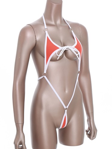 Women Sheer Mesh One Piece Swimsuit See Through Monokini High Cut Bodysuit Sexy - Picture 42 of 93