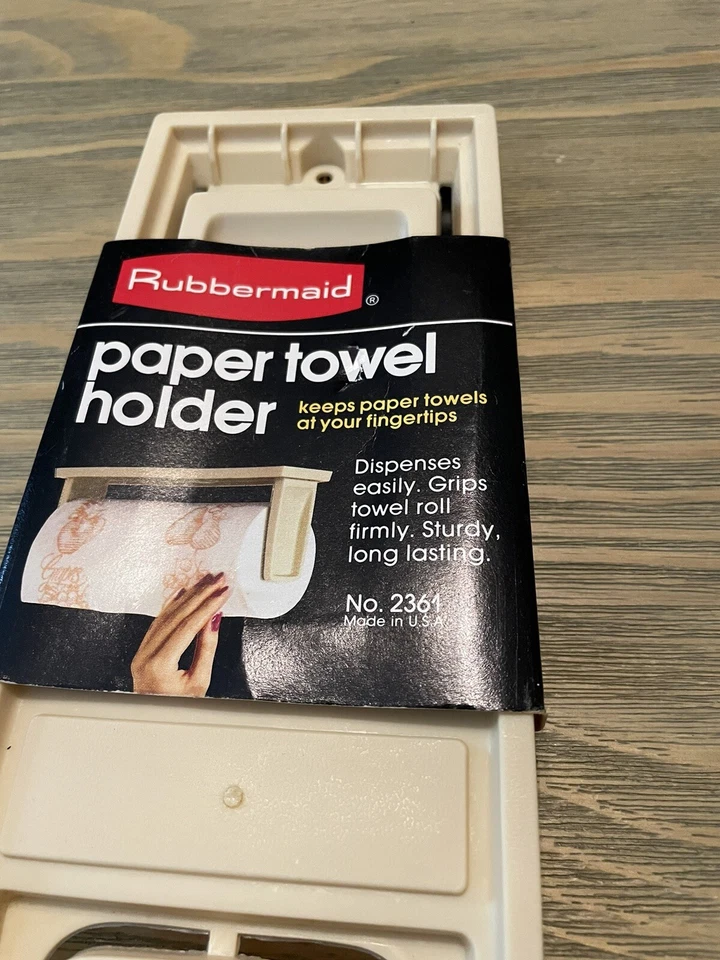 Rubbermaid Paper Towel Holder 1985 Made In USA No. 2361 Almond 12.75”x3.5” VTG - Image 2 of 4