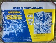 MOONRAKER  JAMES BOND DOUBLE BILL  1979 British Quad  POSTER  (30
