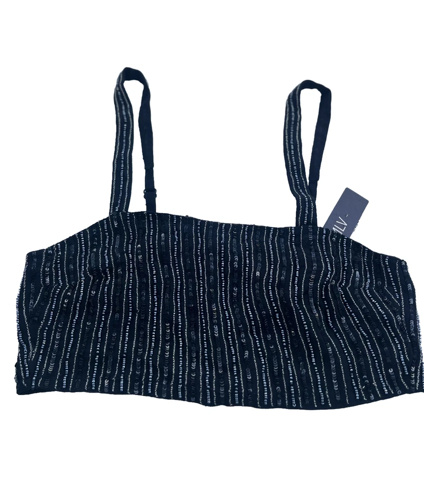 Sujetador Bralette Nasty Gal MLV Para Mujer Negro Tejido Dita Cuentas Talla S $168 Foto 2 de 4