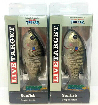 Live Target Sunfish Bluegill Hollow Body Topwater Pick any SFH Color Size Lure