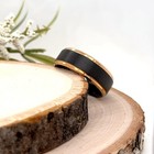 8mm Brushed Finish Polished Edges Band Two tone Black & Rose Gold Tungsten Ring — photo 4