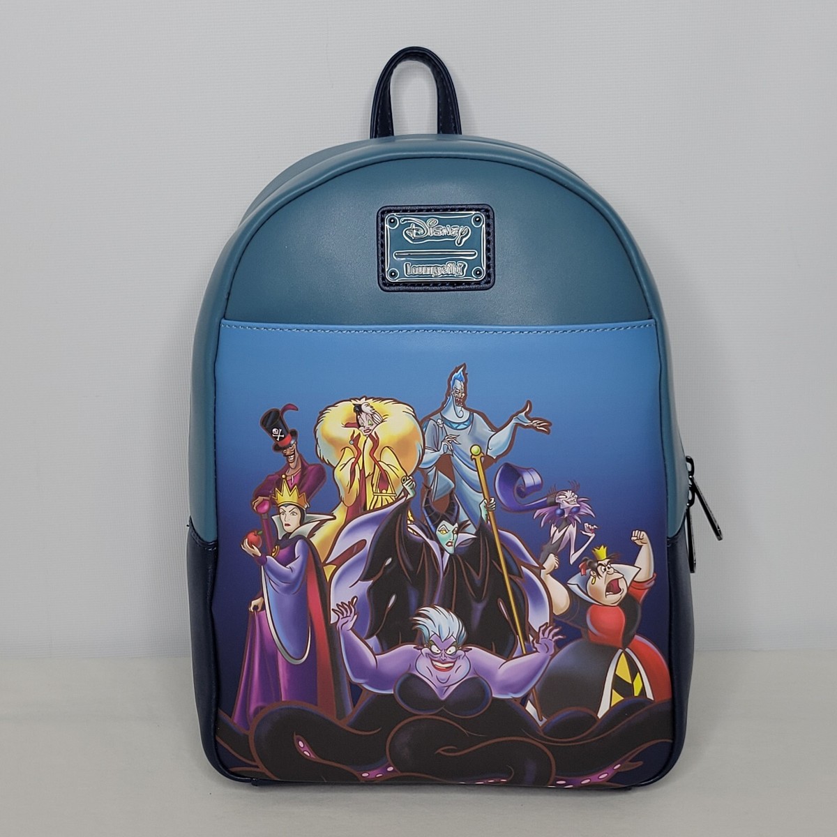backpack with disney villains mini Loungefly Curse Your Hearts Disney Villains Triple Pocket Mini Loungefly Disney Two Toned Blue