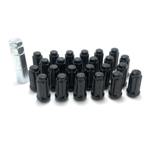 KJPSL00012BGR Gorilla Automotive Black Spline Lug Nut 1/2"x20 (Set of