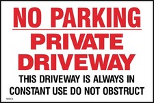 No Parking Private Driveway Sign or Sticker - All Sizes (MISC5)