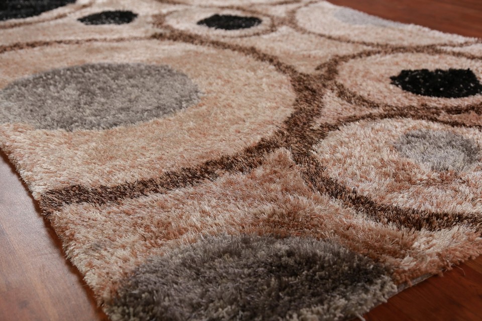 Abstract Indian Hand-tufted Rug 5x8 ft Modern Shaggy Carpet | eBay