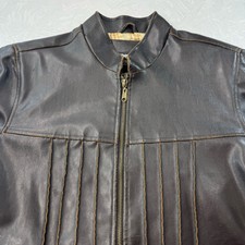 Vintage Leather Moto 90s Y2k Jacket Dollhouse Peplum Faux Women Xl Pleated Zip