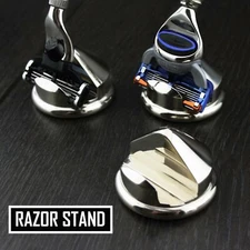 Haryali London Stainless Steel Manual Razor Shaving Stand Razor Holder