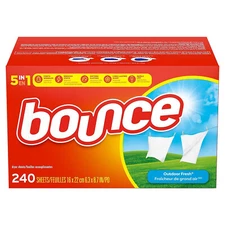 Bounce Dryer Sheets Laundry Fabric Softener Sheets , Outdoor Fresh, 240 Count