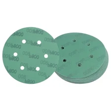 6 Inch Sanding Disc 6 Hole 40-2000 Grit Hook&Loop Green Film Sandpaper for Metal