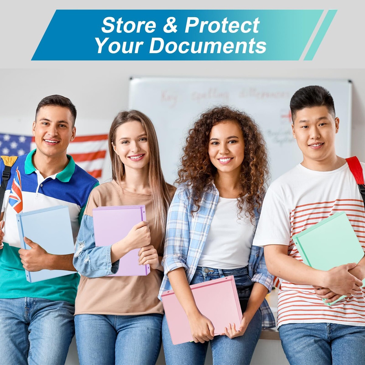 12 Binder 3 Ring Binder 0.5 Inch - Girls Pastel School Binder Supplies,  Hold About 200 Sheets A4 Paper With Clear Front Cover \u0026 2 View Pockets For  Home Office, 4 Pack Leather 3 Ring Binder