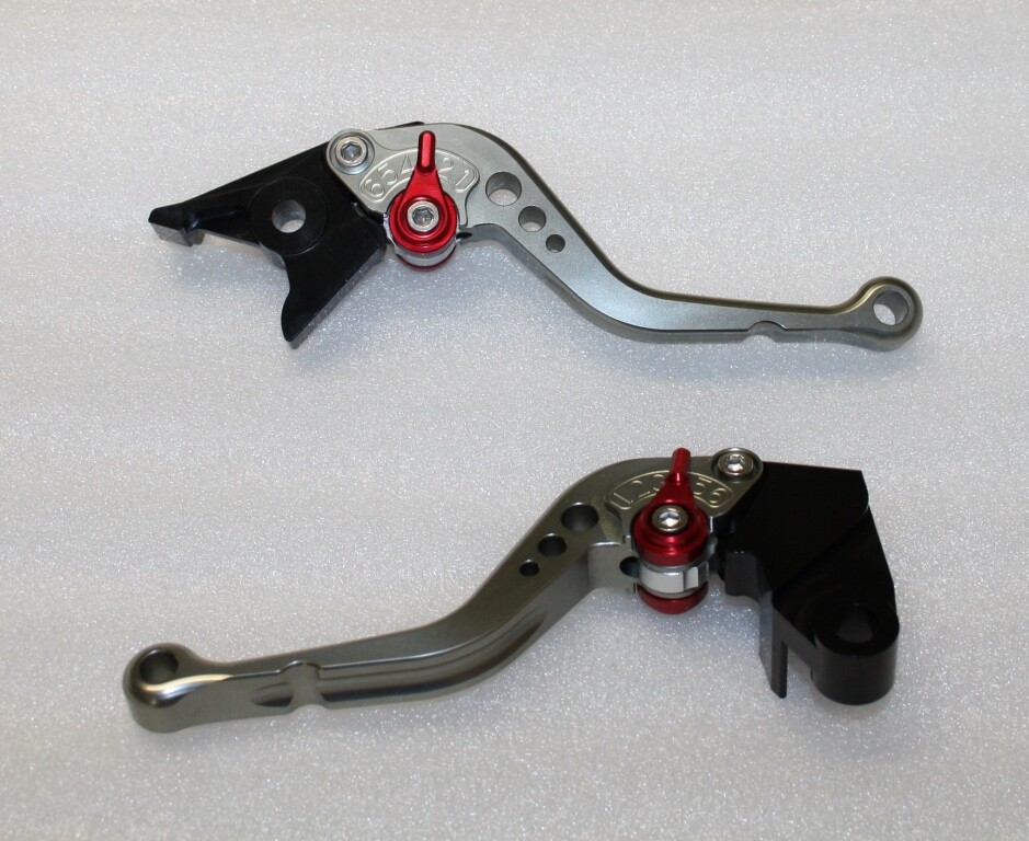 Leviers courts Ducati Hypermotard 950 anti-casse en alu rouge titane