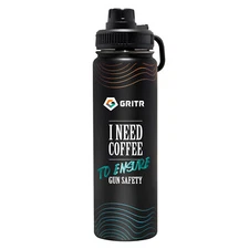 GRITR 24 oz/710 ml Stainless Steel Double Wall Vacuum Insulated Water Bottle