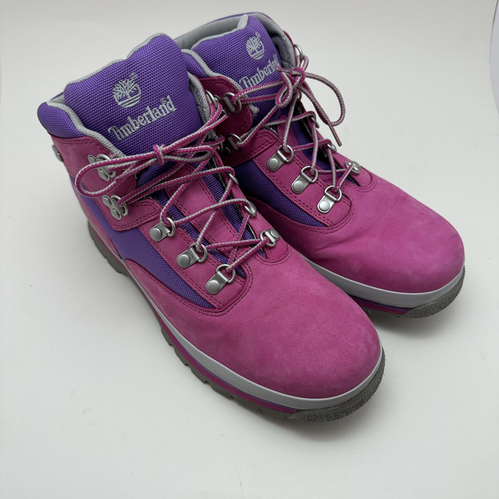 Timberland Boots Girls Pink Purple Hiking 6296R Excellent Used
