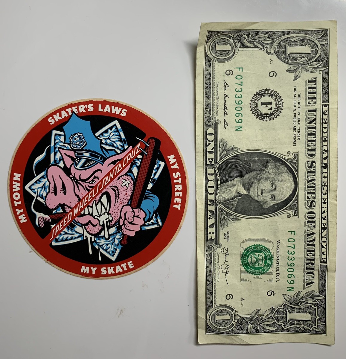 Vintage Santa Cruz Skateboard Sticker Speed Wheels NOS Original