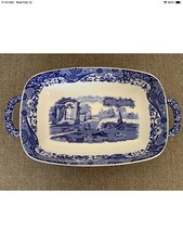 NEW Spode Blue Italian Serving Dish / Tray with Handles 11.5"