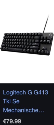 Logitech G413 TKL SE Mechanische Gamer Tastatur mit Hintergrundbeleuchtung FR
