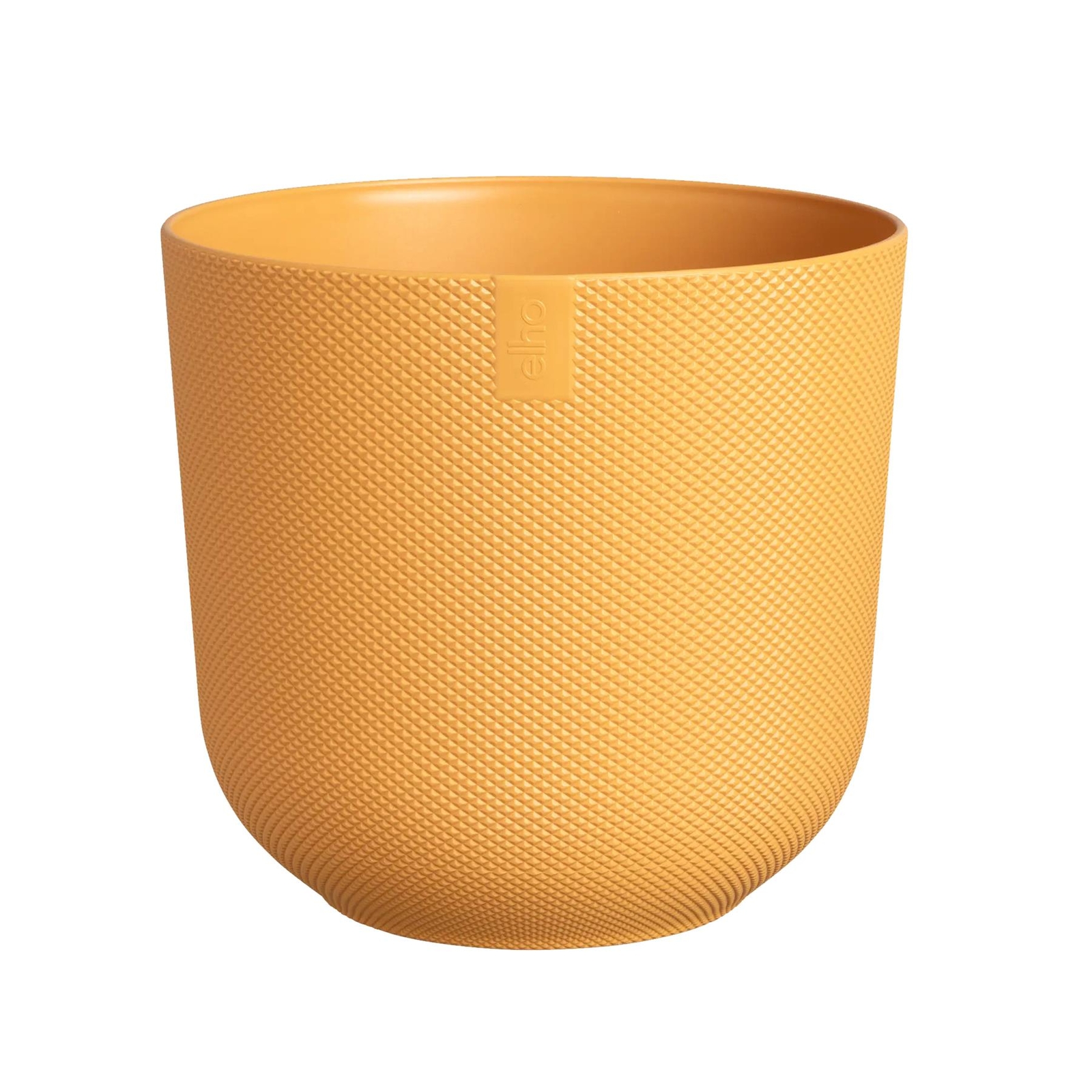 Elho Jazz Recycled Plastic Large Round Plant Pot - Amber Yellow - 26cm