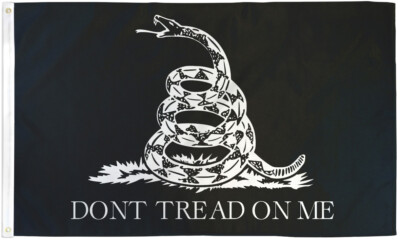 Black Gadsden Flag 3x5ft Black Don't Tread on Me Flag Black Snake Flag