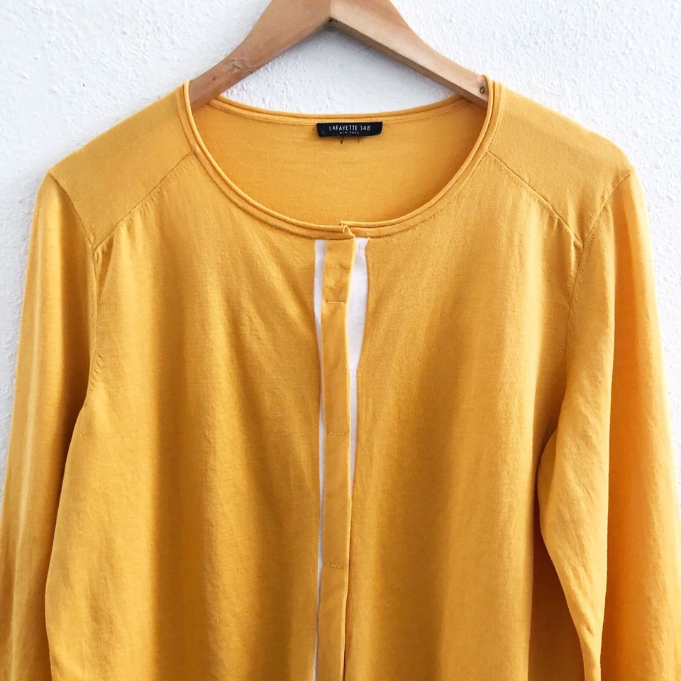 LAFAYETTE 148 New York 100% Cotton Long Sleeve Cardigan No Size Tag Check Measur - Image 4 of 4