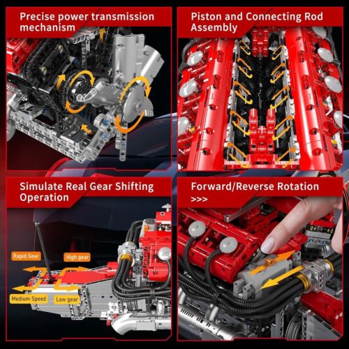 Mould King 10169 V12 Engine Building Block Sets, 3472 PCS V12 Engine Building Ki - Picture 5 of 14