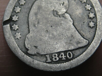 1840 O Seated Liberty Half Dime- New Orleans, With Drapery, About Good Details