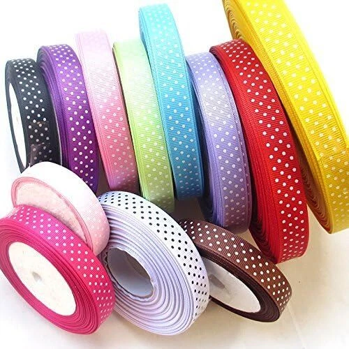 24 Yards 5/8" Dot Grosgrain Ribbon Total 12 Colors Mix Lots Bulk (Multi-Color... - Image 2 of 4