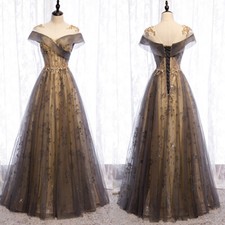 NEW Evening Formal Party Ball Gown Prom Bridesmaid Sequins Acting Dress sz