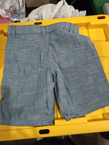 VV- NEW Cat & Jack Chambray Chino Shorts Flat-Front Shorts-size 12 - Picture 2 of 4