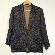 Vintage Cottagecore GrandmaCore Tapestry floral Blazer Jacket Size 8