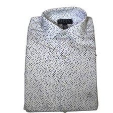 Alfani Men's Slim-Fit Dash-Print Dress Shirt white cobalt 14-14.5 32-33 65