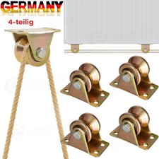 4x Umlenkrollen Für Seile V-Nut Rollenrad Umlenkrolle Stahl Seilrollen Drahtseil