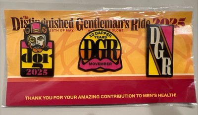 The Distinguished Gentleman's Ride 2025 Pin Set Limited Edition DGR Movember