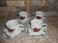Set of 8 The Cades Cove Collection, Apples & Cherries, Cups & Saucers