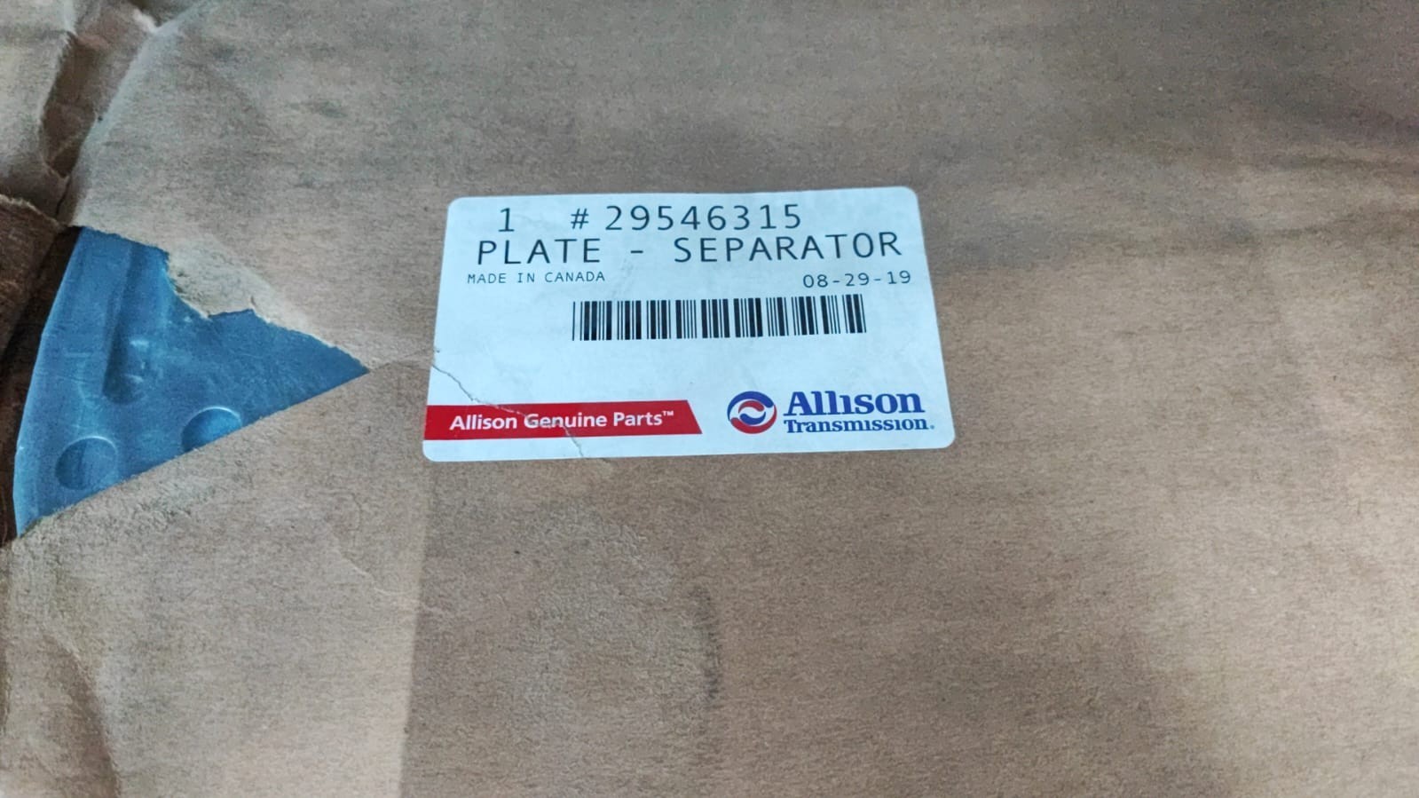 Plaque séparatrice 29546315 Allison en acier haute précision