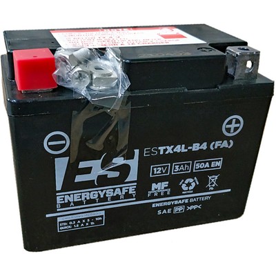 Batterie ENERGYSAFE ESTX4L-B4 für: AGM/Gel 12V/3AH - passend für Motorräder und