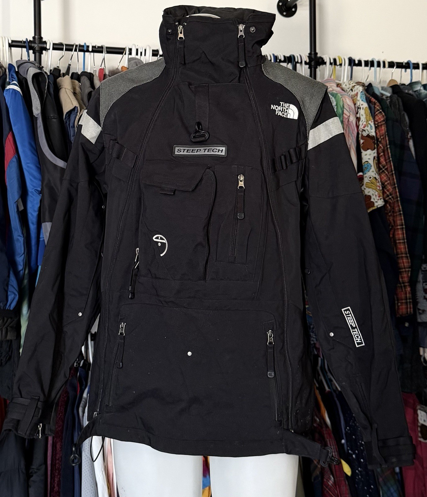 The North Face Steep Tech Tri Climate  Black/Gray Jacket Coat Men Size Medium