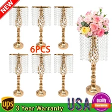 Wedding Crystal Candle Holder Flower Arrangement Stand Holiday Centerpiece Decor