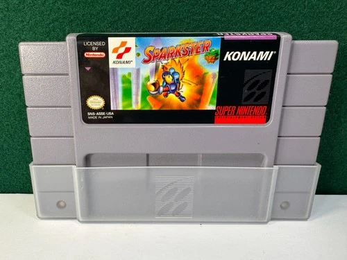 Sparkster (Super Nintendo SNES, 1994) Authentic. GREAT LABELS! w/Sleeve