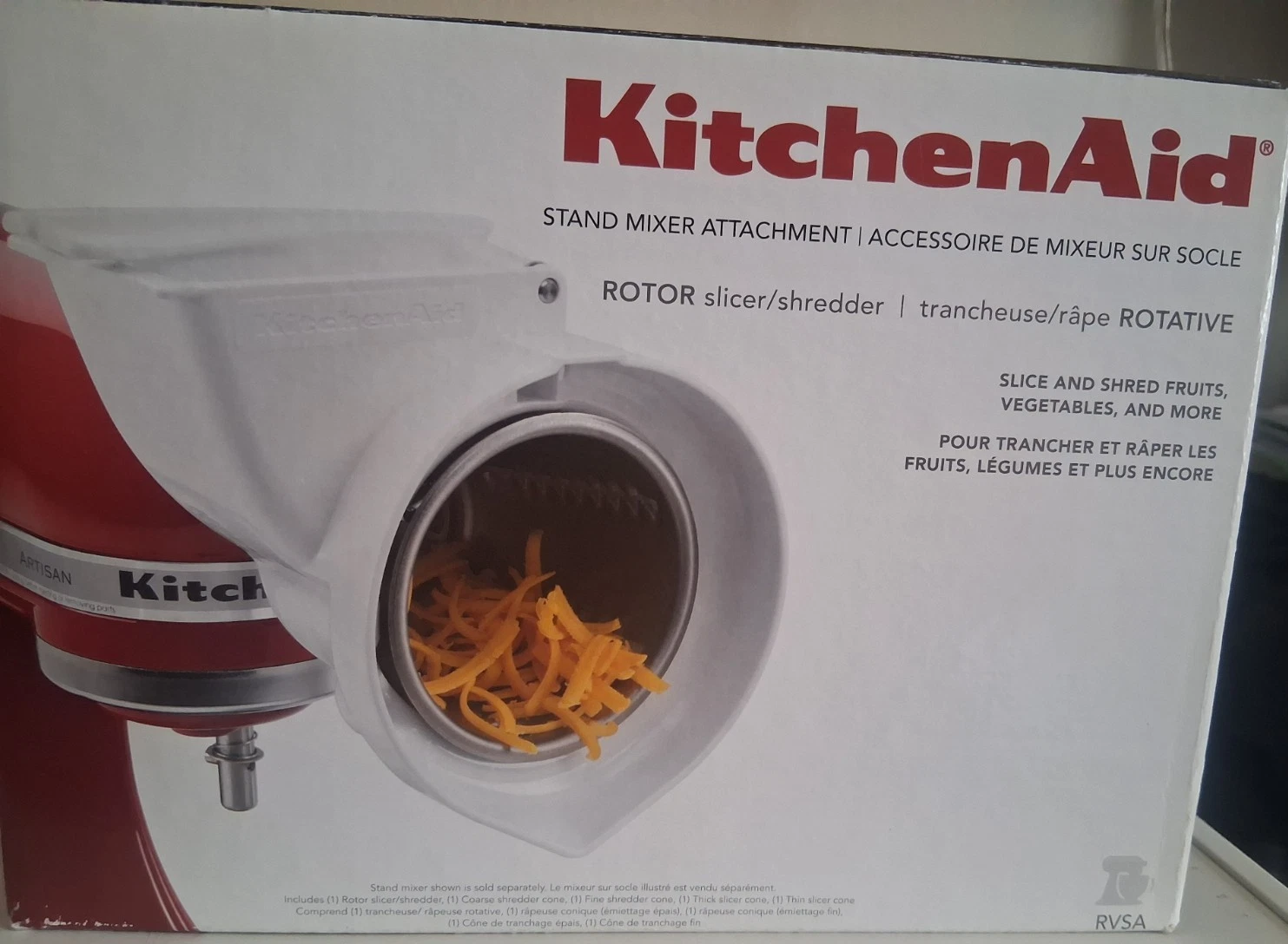 KitchenAid Rotor Slicer Shredder Stand Mixer Attachment RVSA NEW IN BOX