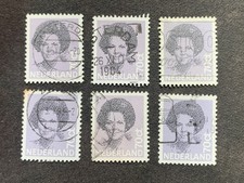 NETHERLANDS NEDERLAND 1982 QUEEN BEATRIX 70C LIGHT VIOLET - USED BULK LOT OF 6