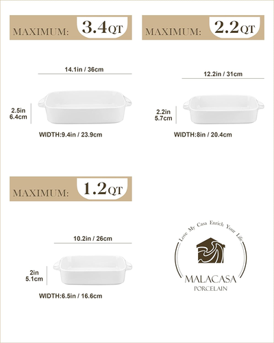 Serie Bake.Bake Set Di 3 Stampi in Porcellana per Forno, Teglia Rettangolo Color - Foto 2 di 12