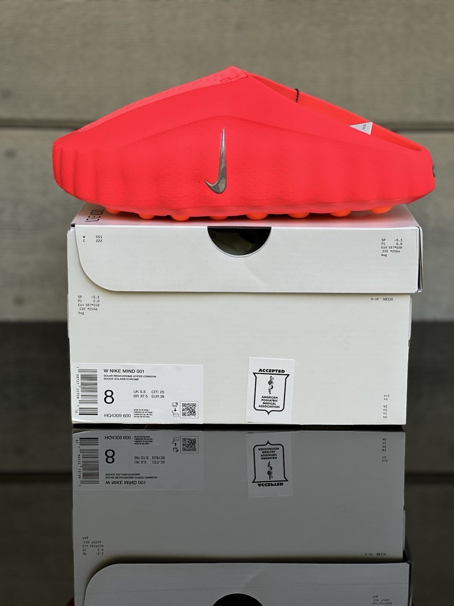 Nike Mind 001 Slide Solar Red HQ4309-600 Size W8/M6.5 **In Hand